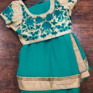 New pure Georgette saree with kardhana work blouse